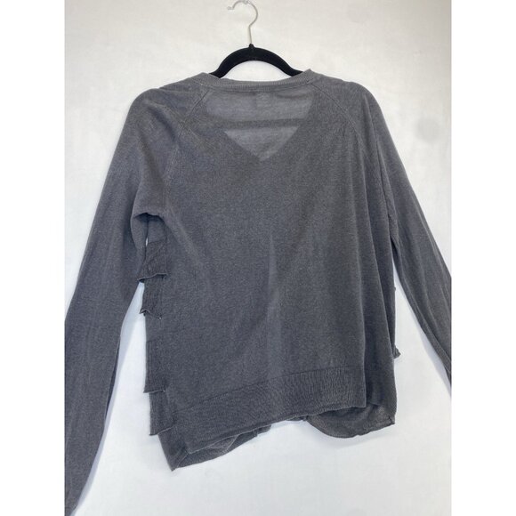 J.Crew Gray Ruffle Cardigan Silk Linen Long Sleeve Lightweight Semi Sheer S - M - Picture 9 of 9
